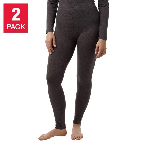 32 Degrees Heat Ladies Thermal Pant, Dark Gray, 2-pack, XL - Picture 1 of 7